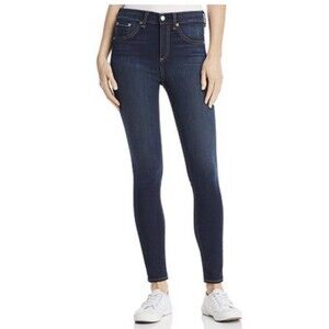 Rag & Bone High Rise Ankle Skinny Jeans In Bedford Size 27 Dark Wash Blue